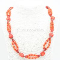 Бусы из красного и оранжевого коралла арт. 21307