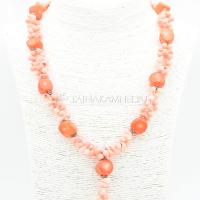 Бусы из оранжевого и розового коралла арт. 21319