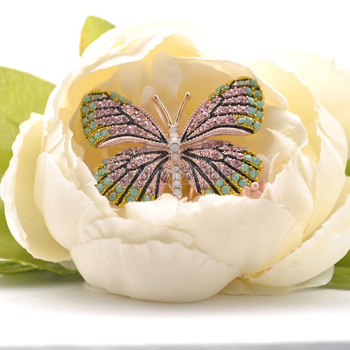 Зажим для платка бабочка салатовая арт. 6-261 недорого