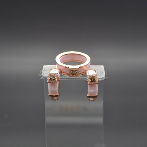Комплект из розовой керамики с султанитом арт. 12288